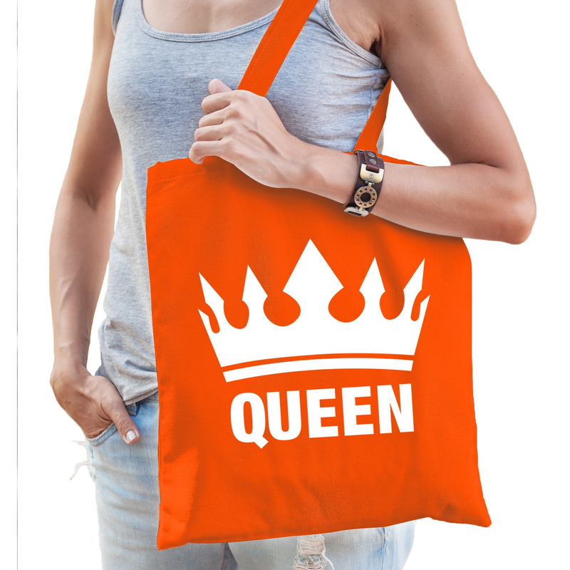 Oranje Koningsdag Queen - kroon tasje voor dames
