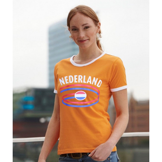 Oranje met wit dames shirt Nederland