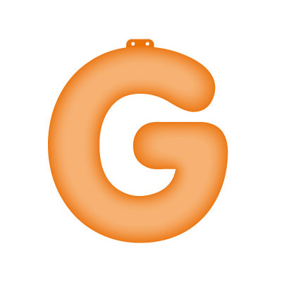 Oranje opblaas letter G