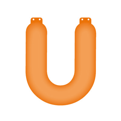 Oranje opblaas letter U