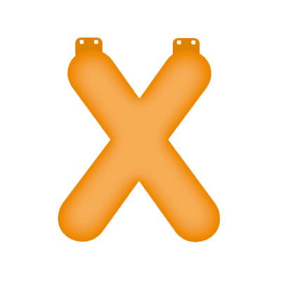 Oranje opblaas letter X