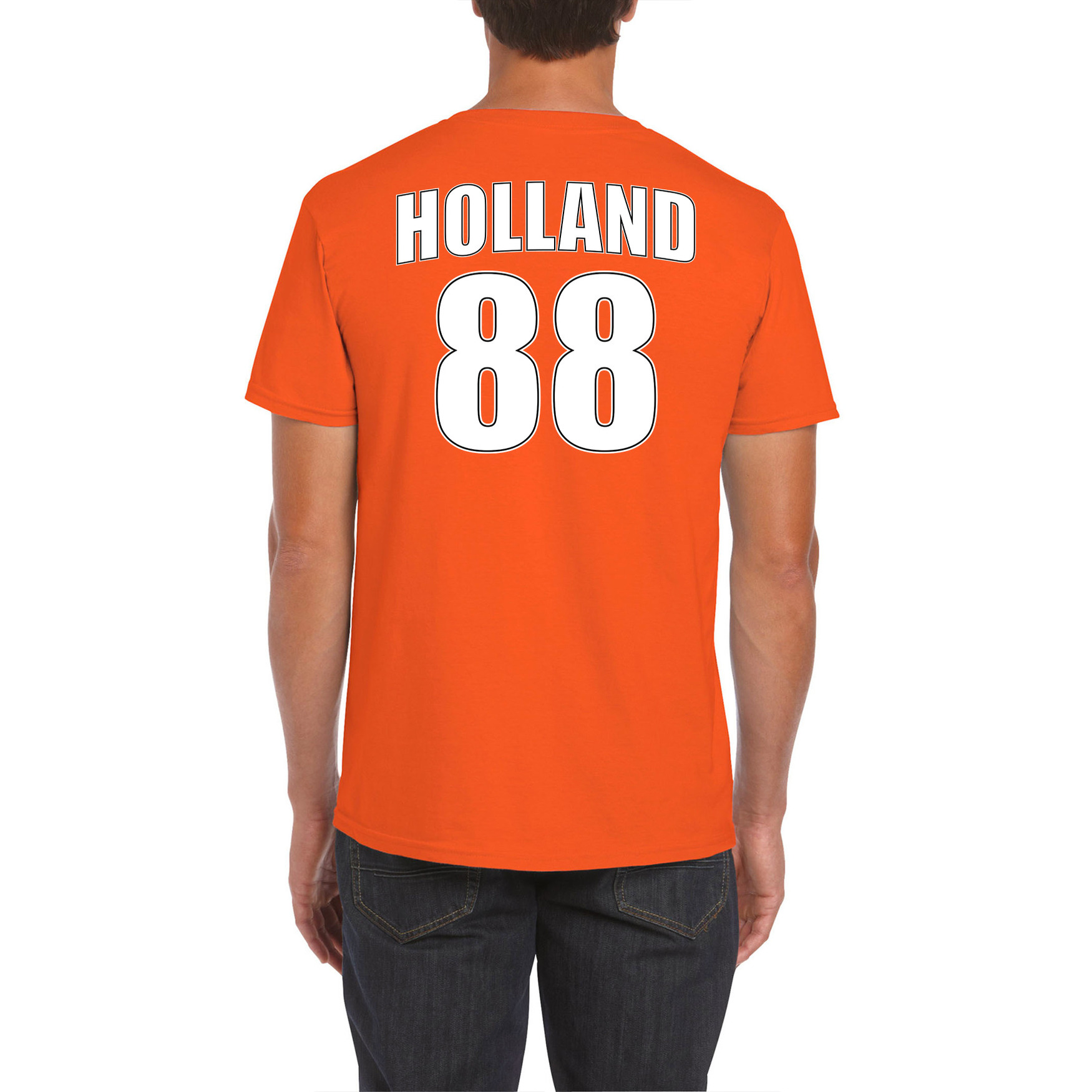 Oranje supporter t-shirt met rugnummer 88 - Holland - Nederland fan shirt voor heren