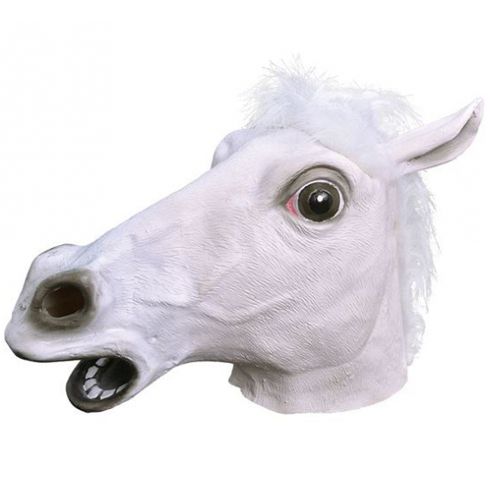 Paarden masker wit voor volwassenen