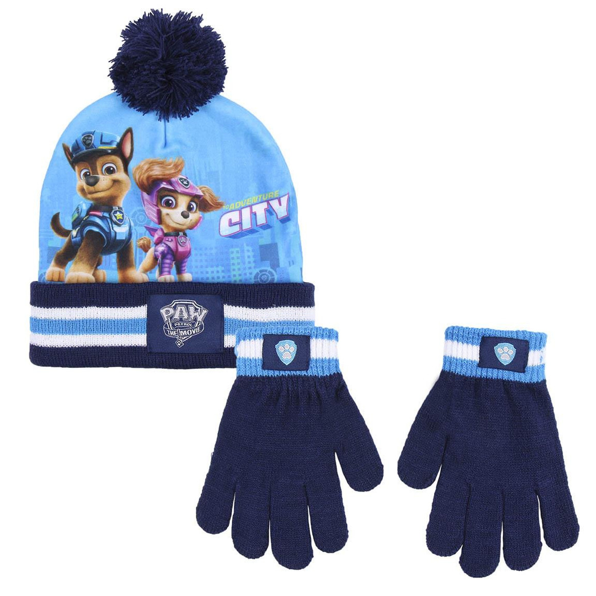 Paw Patrol winter set blauw voor kinderen met muts en handschoenen