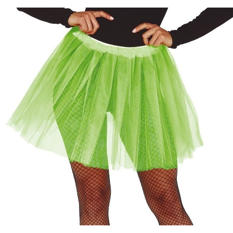 Petticoat/tutu verkleed rokje lime groen 40 cm voor dames