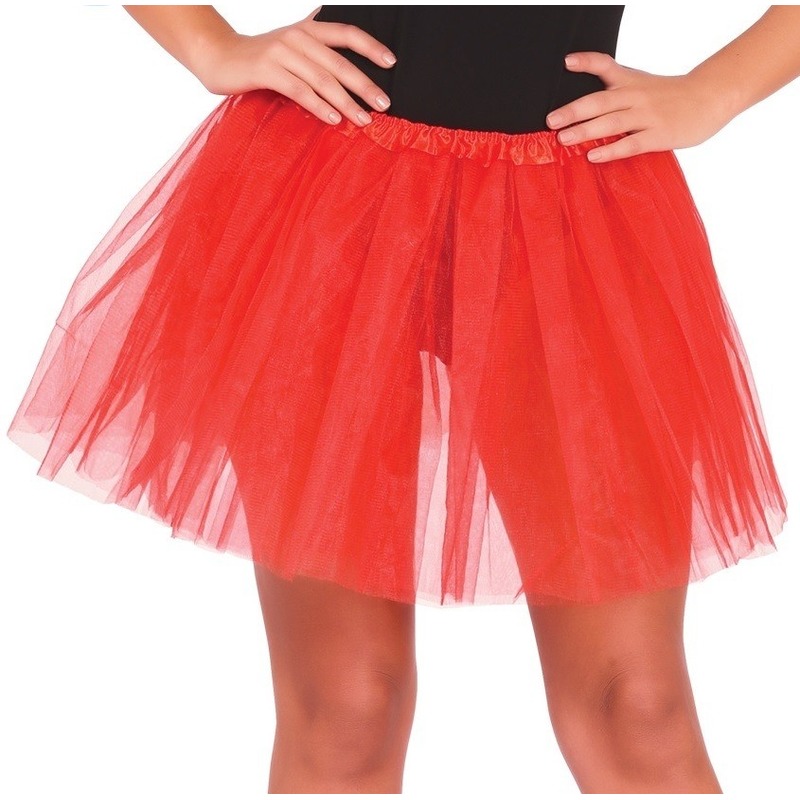 Petticoat/tutu verkleed rokje rood 40 cm voor dames