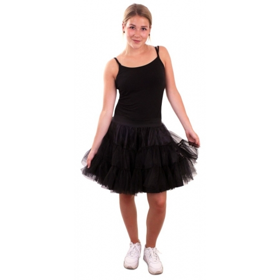 Petticoat verkleedkleding voor dames zwart