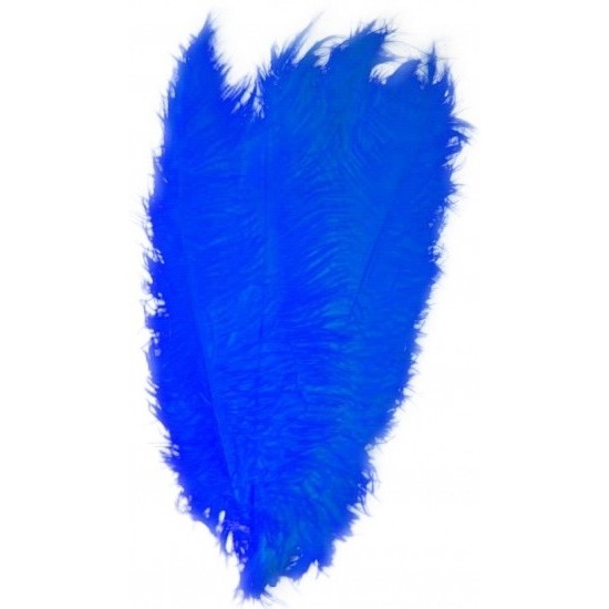 Pieten veer/struisvogelveren blauw 50 cm verkleed accessoire