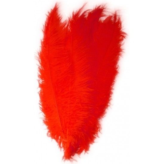 Pieten veer/struisvogelveren rood 50 cm verkleed accessoire