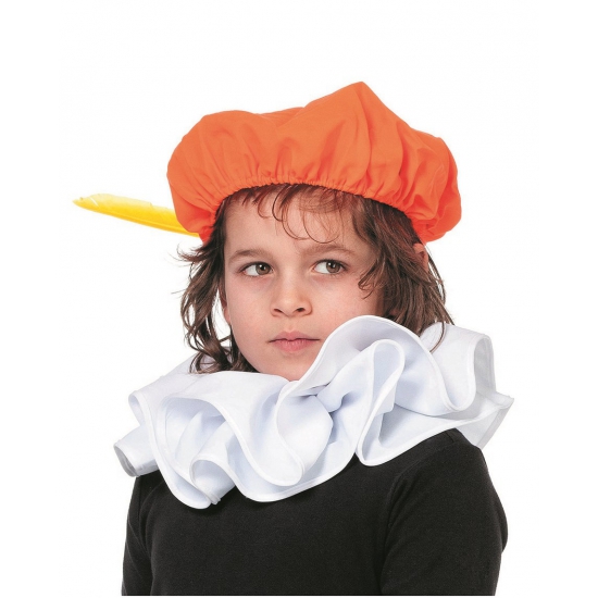Pietenkostuum baret oranje voor kids