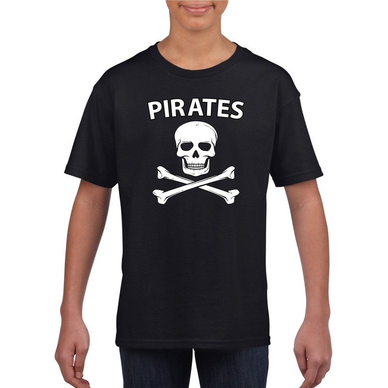 Piraten verkleed shirt zwart kinderen