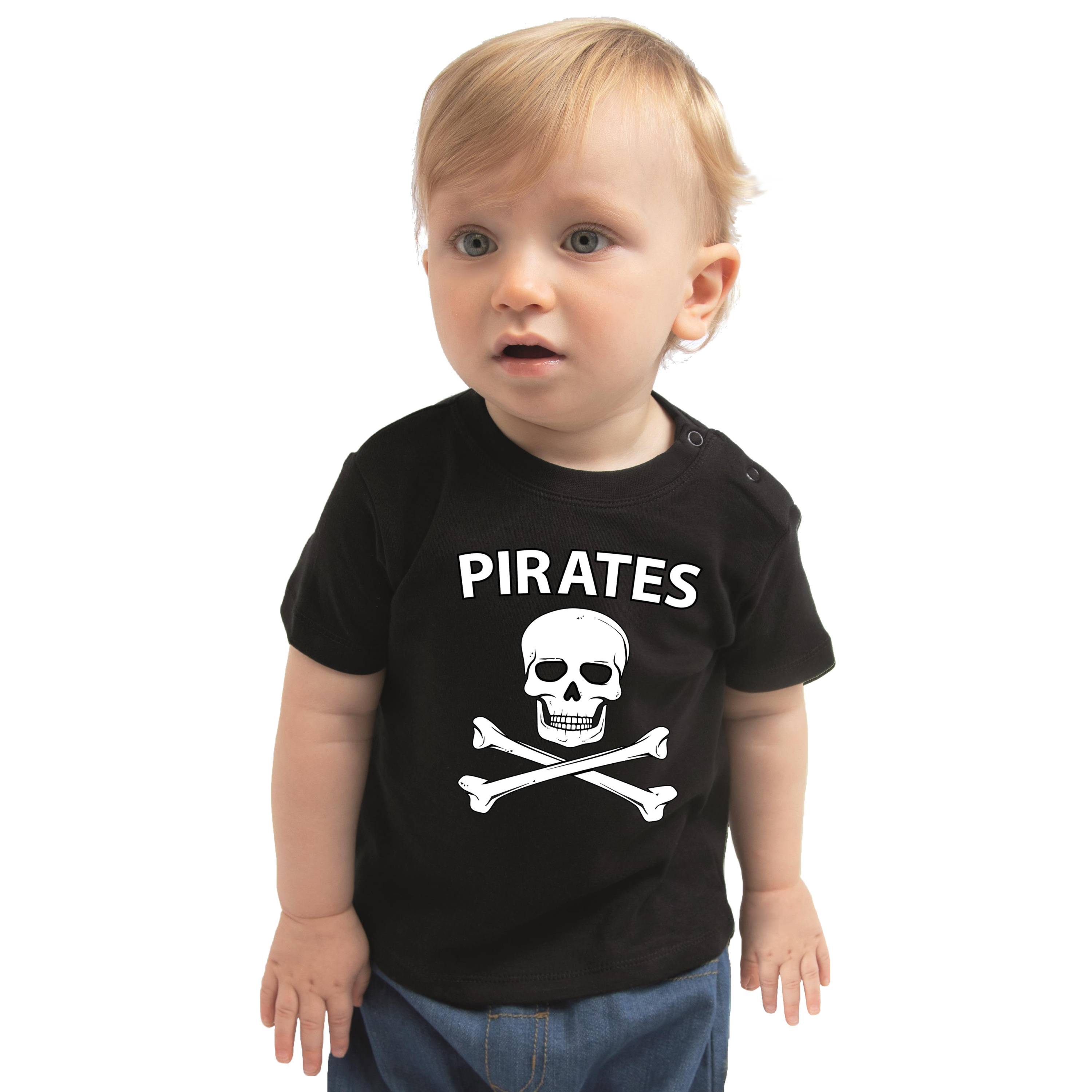 Piraten verkleedkleding shirt zwart voor babys