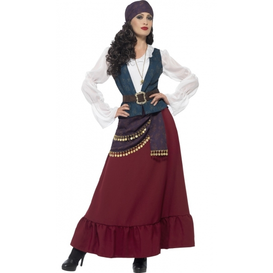 Piraten/zigeunerin verkleed kostuum/jurk voor dames