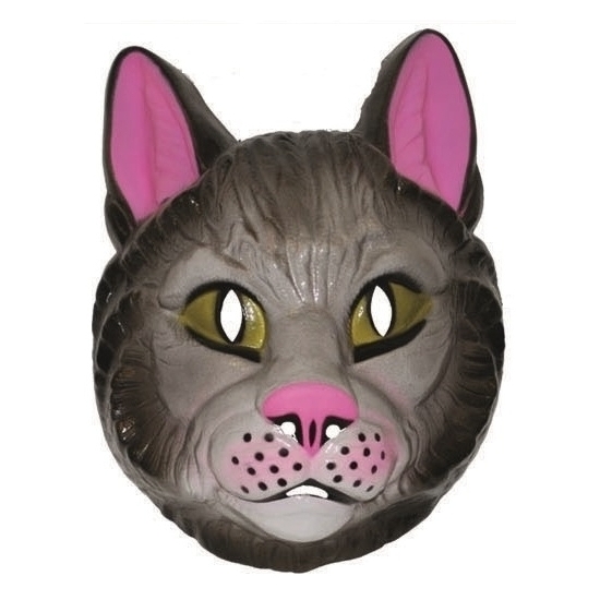 Plastic katten masker voor volwassenen