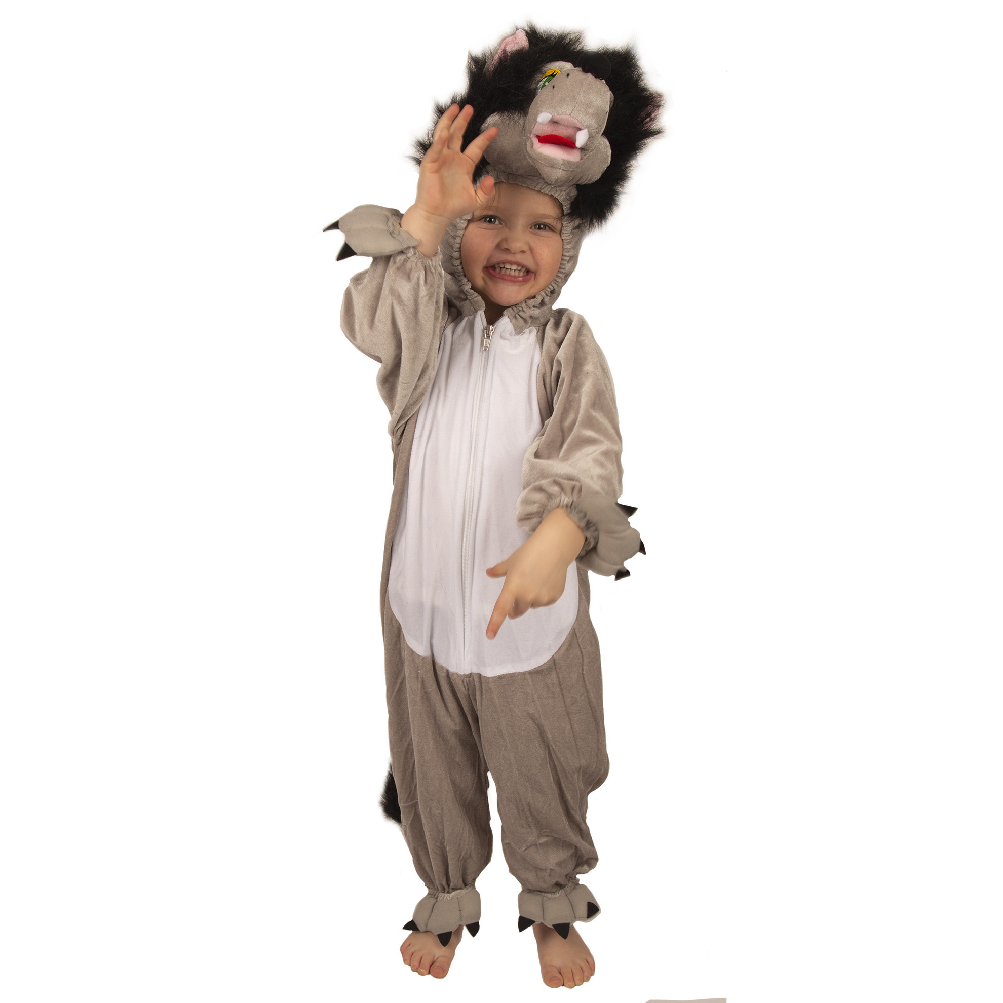 Pluche grijze wolven kostuum voor kids