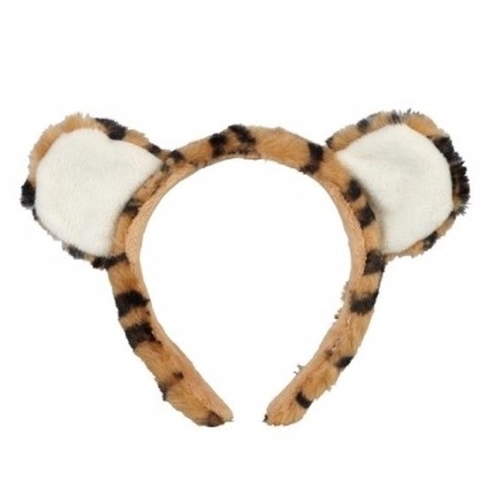 Pluche tijger hoofdband met oortjes15 cm