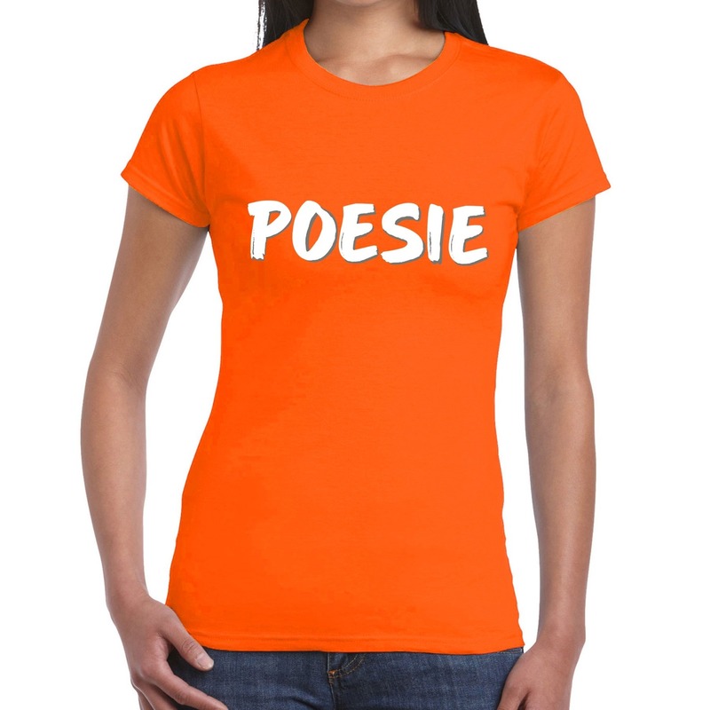 Poesie fun t-shirt oranje dames