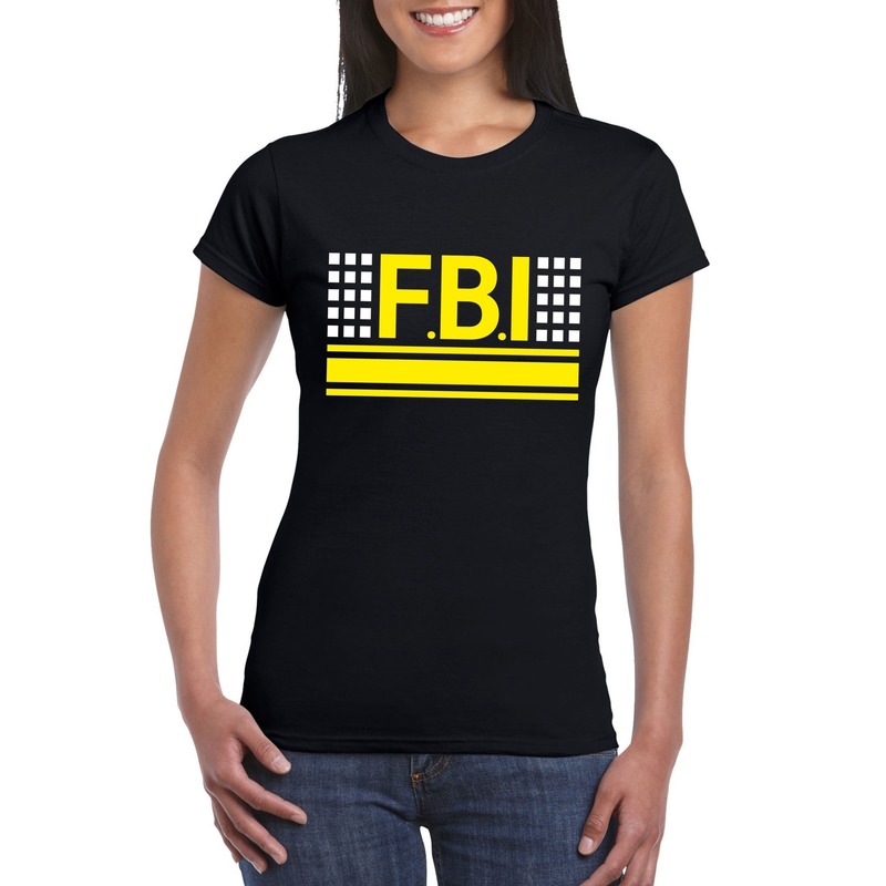 Politie FBI logo t-shirt zwart voor dames