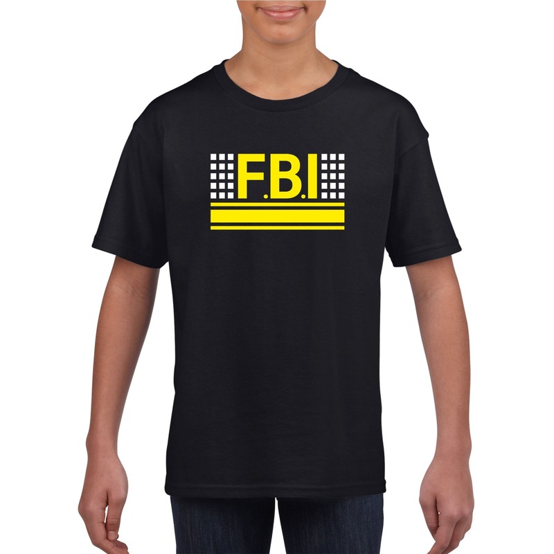 Politie FBI logo t-shirt zwart voor kinderen