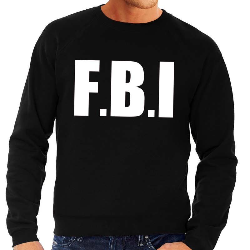 Politie FBI tekst sweater - trui zwart voor heren