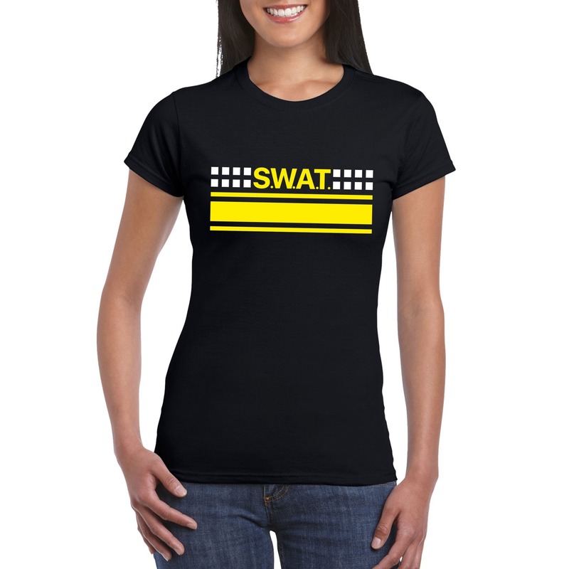 Politie SWAT team logo t-shirt zwart voor dames