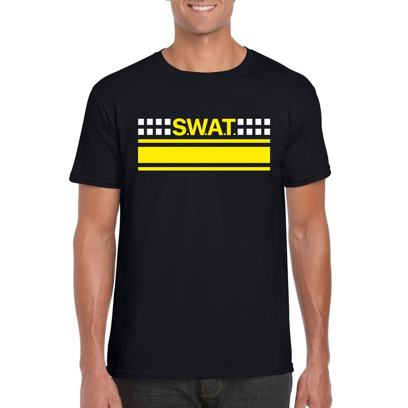 Politie SWAT team logo t-shirt zwart voor heren