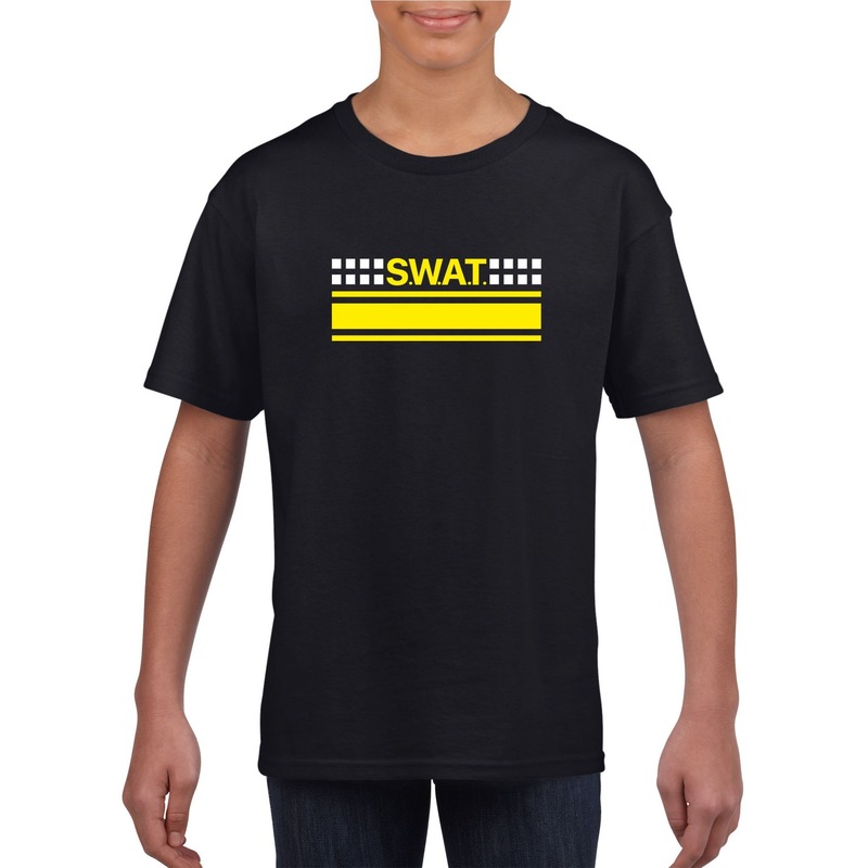 Politie SWAT team logo t-shirt zwart voor kinderen