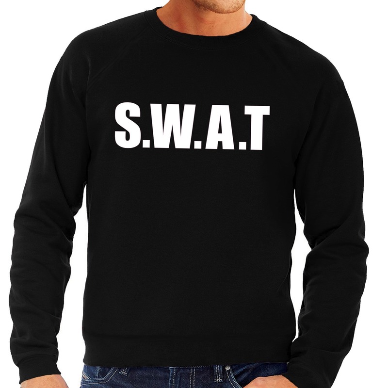 Politie SWAT tekst sweater - trui zwart voor heren