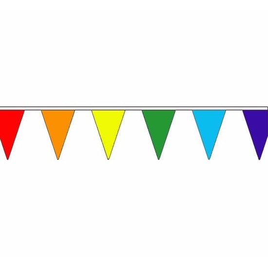 Polyester vlaggenlijn regenboog 5 meter