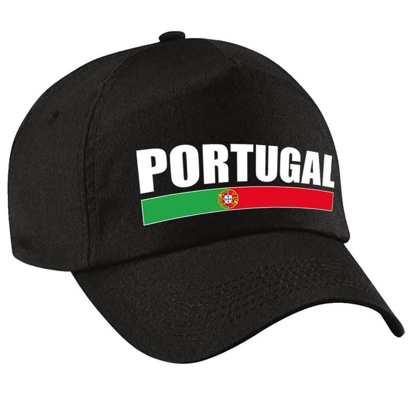 Portugal supporter pet - cap Portugal zwart volwassenen