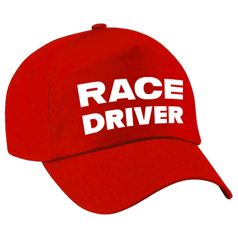 Race driver / auto coureur verkleed pet rood voor kinderen