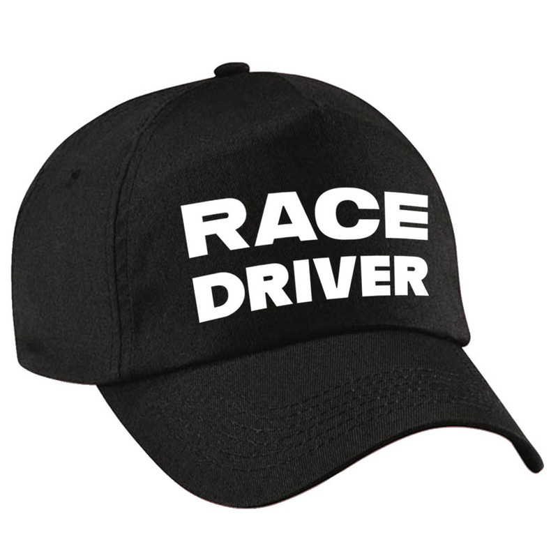 Race driver / auto coureur verkleed pet zwart voor kinderen