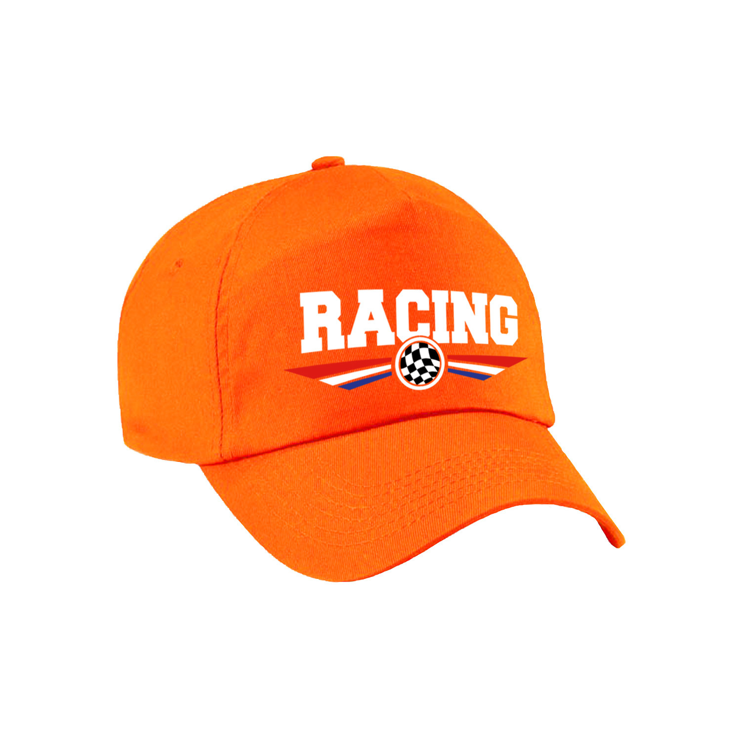 Racing coureur supporter pet / baseball cap met Nederlandse vlag oranje voor kinderen