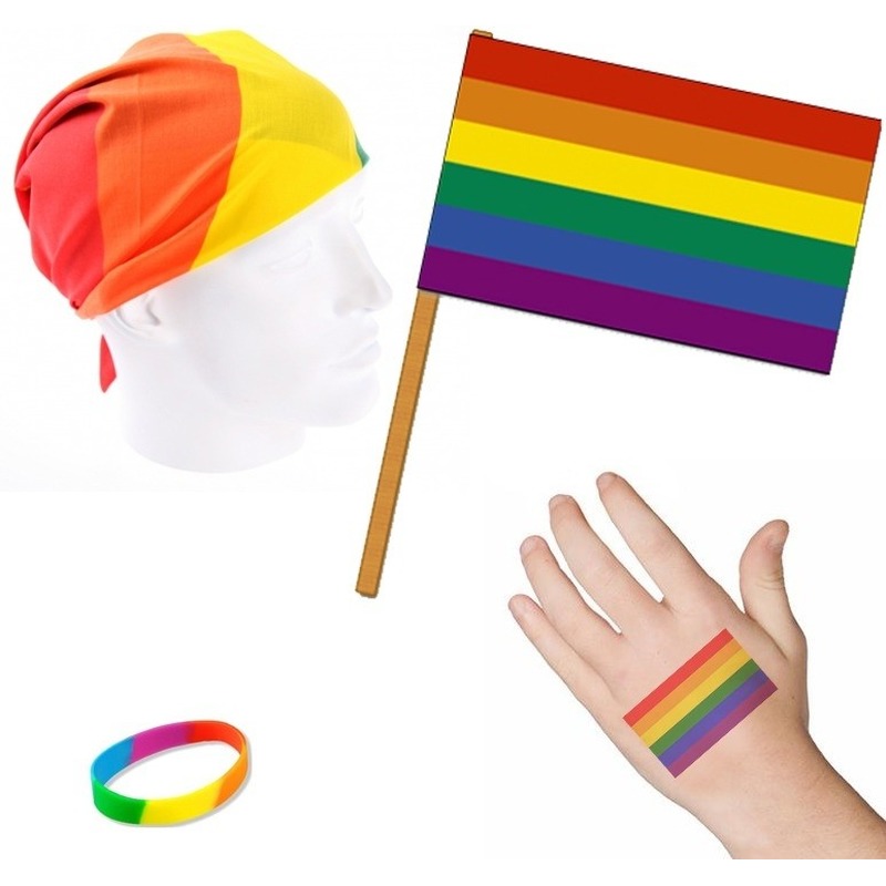 Regenboog/Gay Pride thema verkleed set voor volwassenen