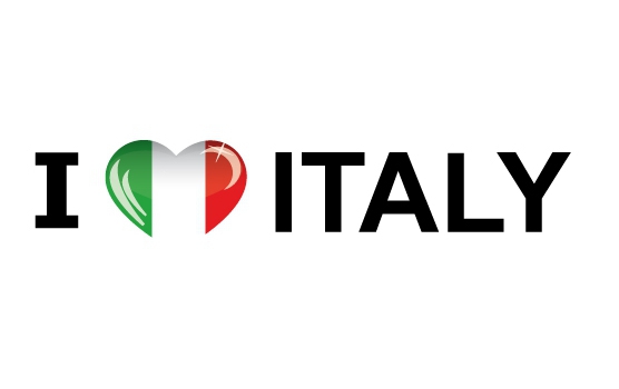 Reiskoffer sticker I Love Italy