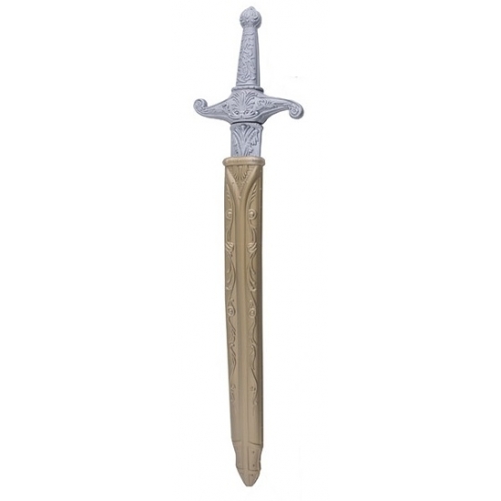 Ridder zwaard zilver met gouden schede 60 cm volwassenen