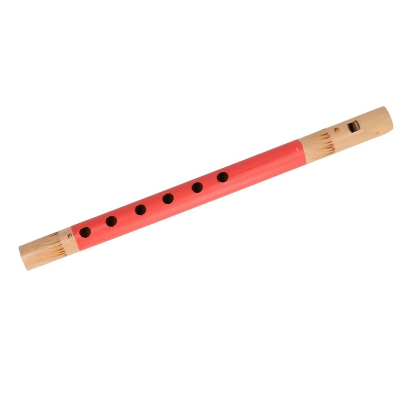 Rode fluit van bamboe 30 cm