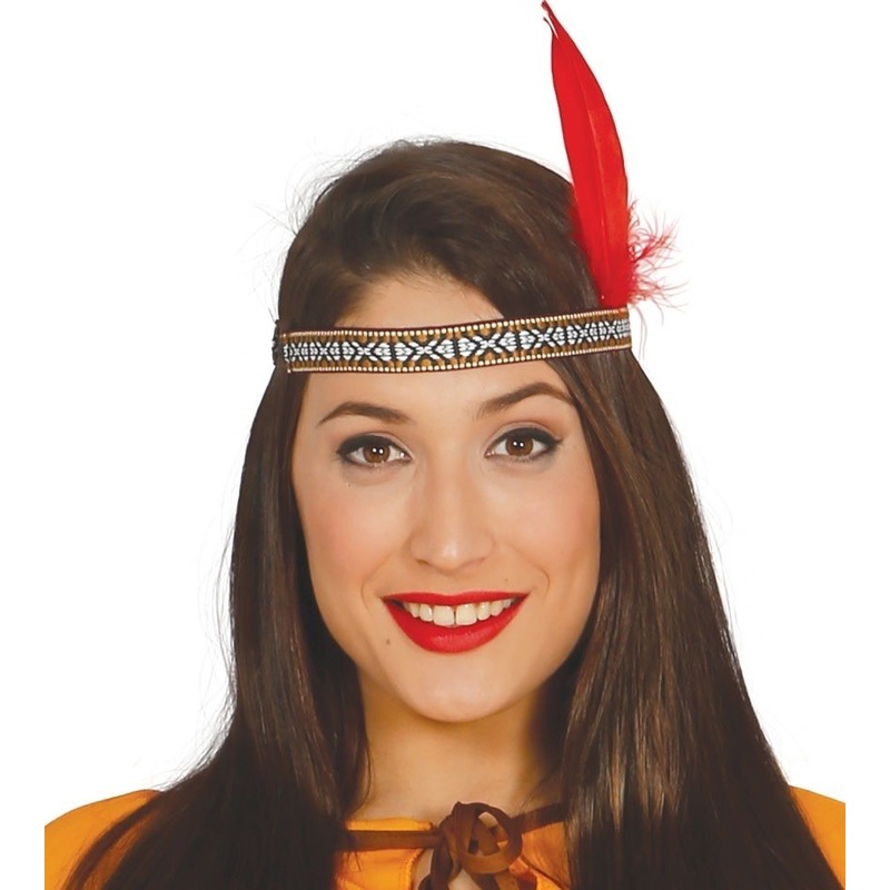 Rode Indianen veer verkleed accessoire