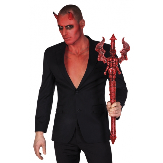 Rode luxe duivel/Satan drietand 73 cm