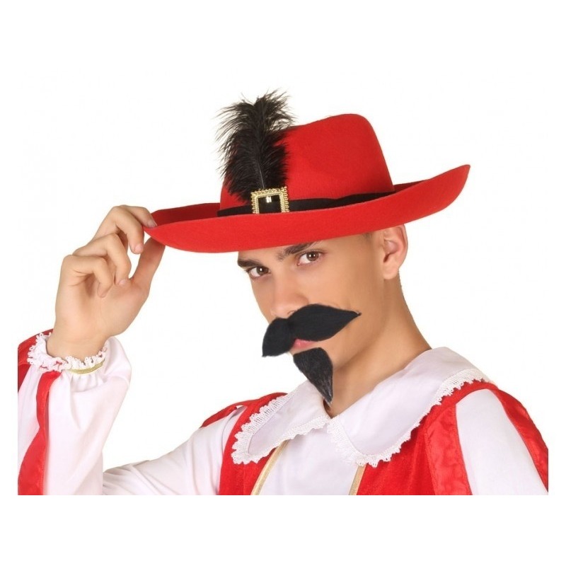 Rode musketier verkleed hoed voor volwassenen