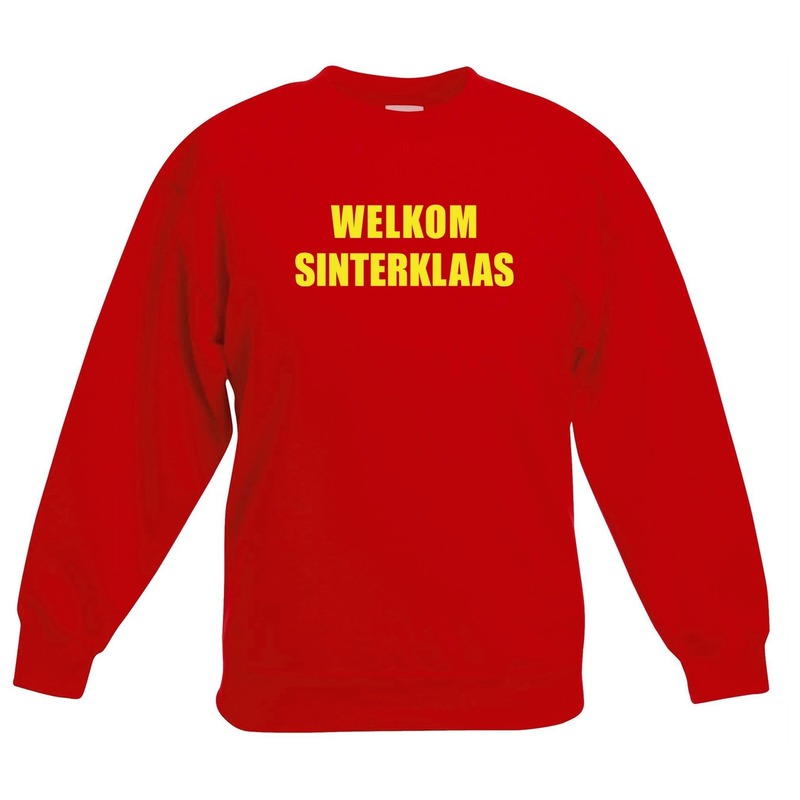 Rode Sinterklaas trui - sweater Welkom Sinterklaas voor kinderen