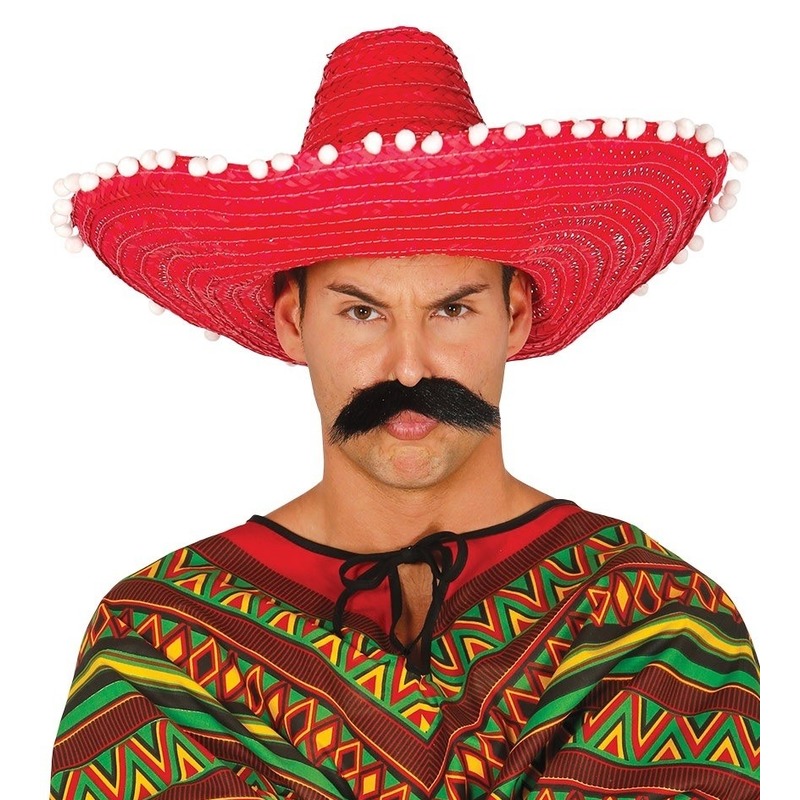 Rode sombrero/Mexicaanse hoed 50 cm voor volwassenen