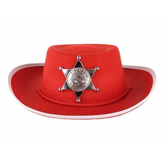 Rode vilt verkleed cowboyhoed voor kinderen