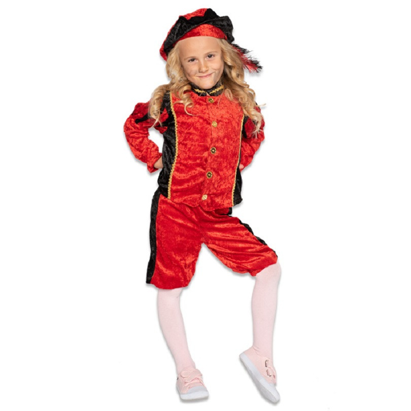 Roetveeg Pieten kostuum rood/zwart voor kinderen