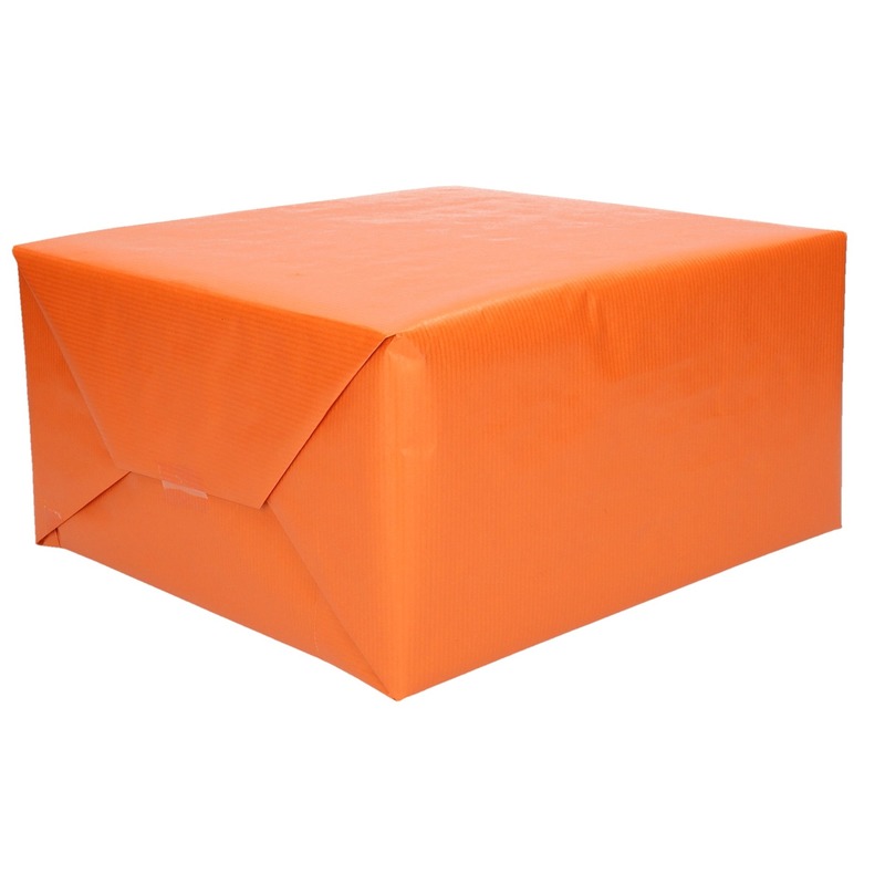 Rollen Kraft inpakpapier oranje 200 x 70 cm