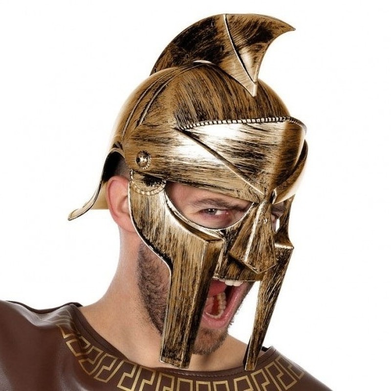 Romeinse verkleed helm met vizier voor heren