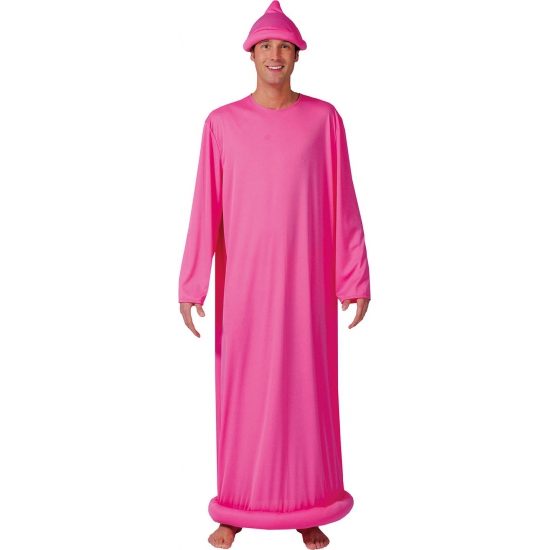 Roze condoom kostuum