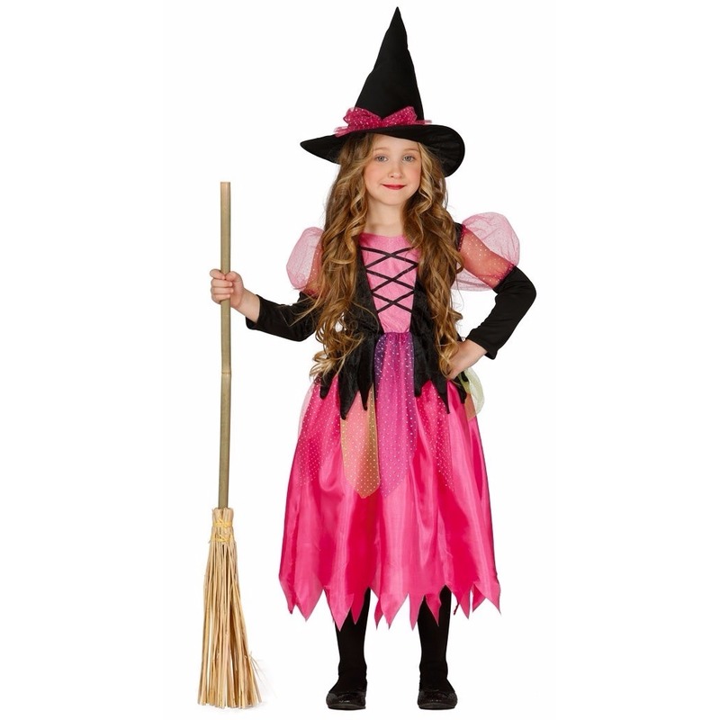 Roze heksen kostuum Shiny Witch voor meisjes