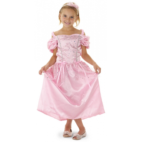 Roze prinsessen jurk met haarband voor meisjes