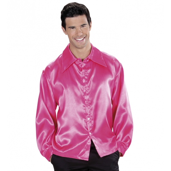 Roze satijnen blouse